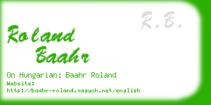 roland baahr business card